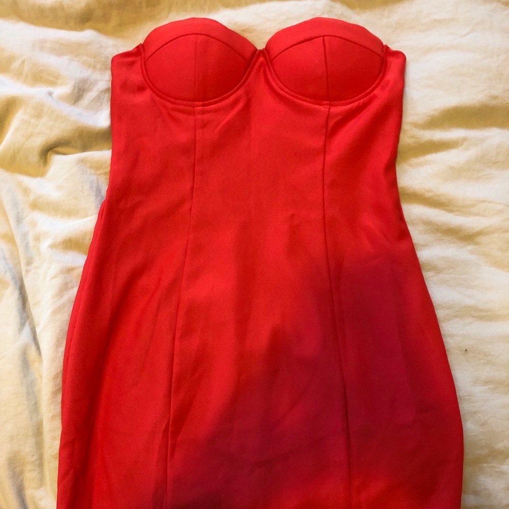 Red mini dress